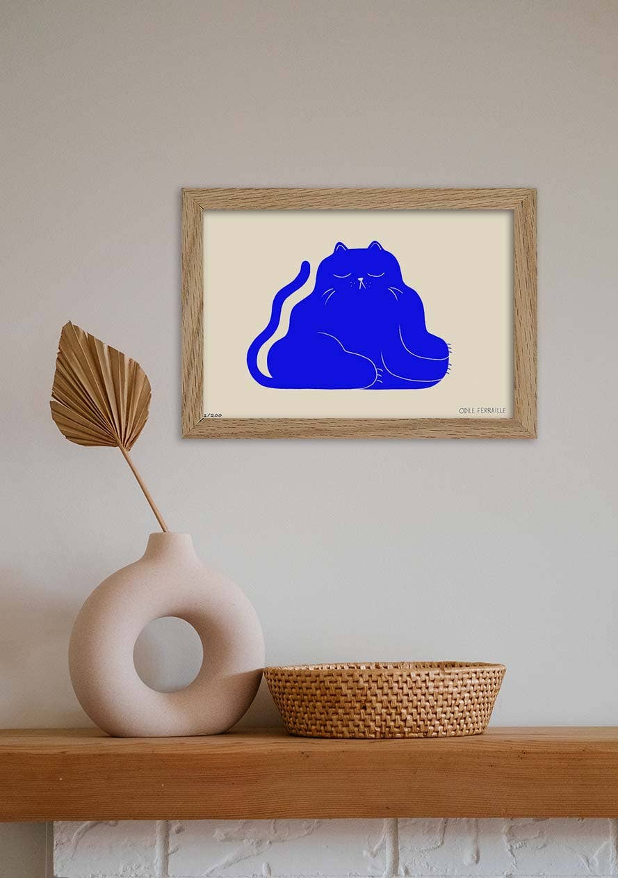 Odile Ferraille - BLUE CAT - Tirage d'art de chat