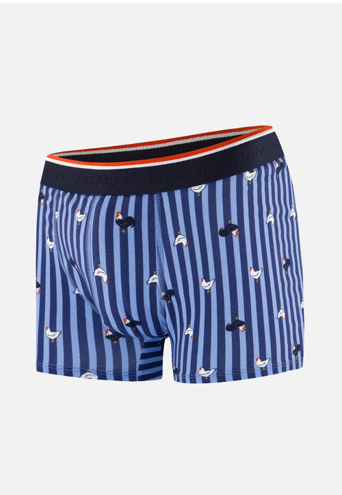 Marius Rayure Coq Bleu Acier – Le Slip Français