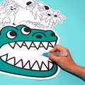 Dinos - Sets de table à colorier à l'eau – OMY