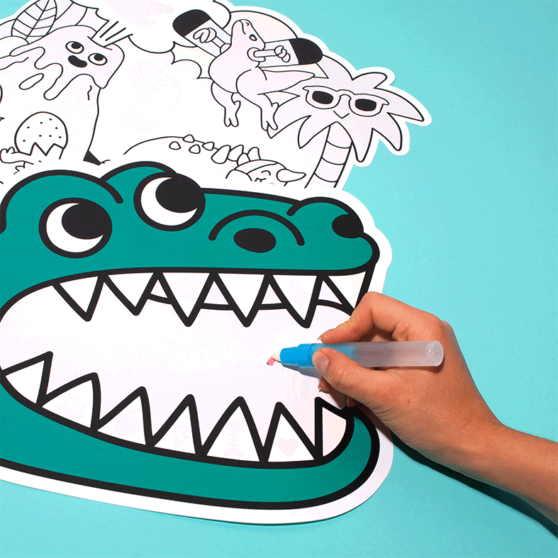 Dinos - Sets de table à colorier à l'eau – OMY