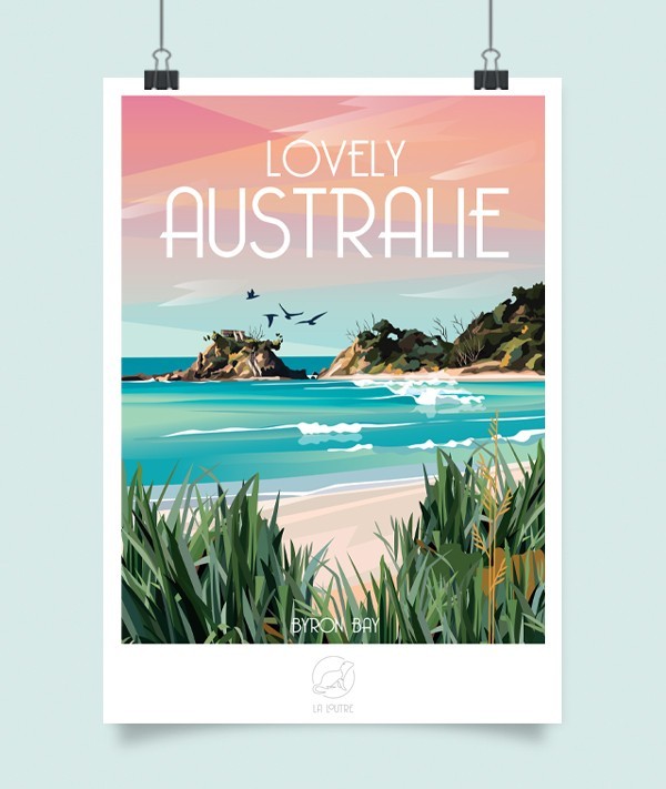 Affiche La Loutre – Australie - Byron Bay – A2